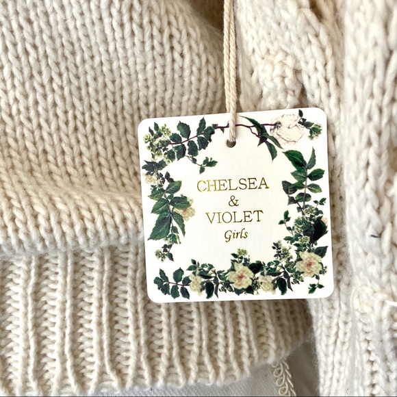 Girls Ivory Dot Sleeve Sweater - Picture 9 of 16